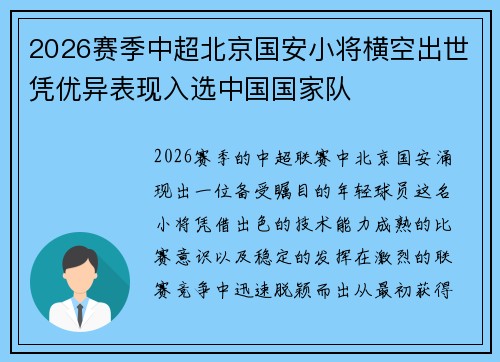 2026赛季中超北京国安小将横空出世凭优异表现入选中国国家队 2026赛季中超北京国安小将横空出世凭优异表现入选中国国家队